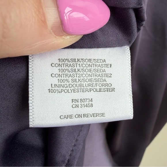 BCBG Y2K Silk Purple Black Silver Going Out Dress w/ Pockets - Picture 13 of 13